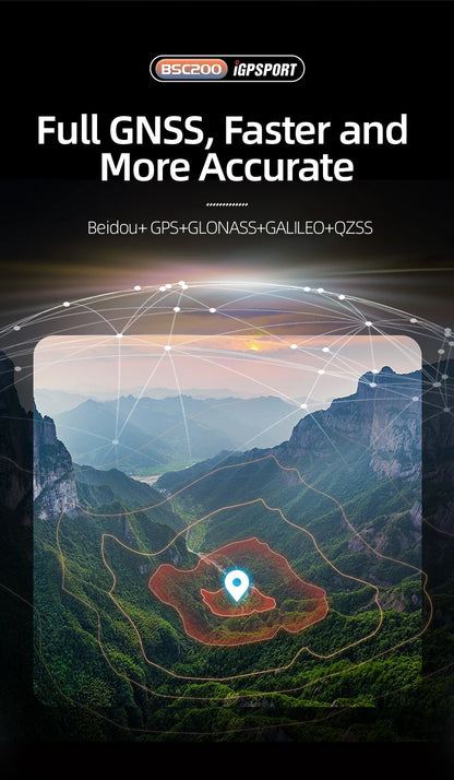 Compteur GPS pour vélo IGPSPORT BSC200 - Compteur de vitesse sans fil pour vélo avec ANT+ et Bluetooth