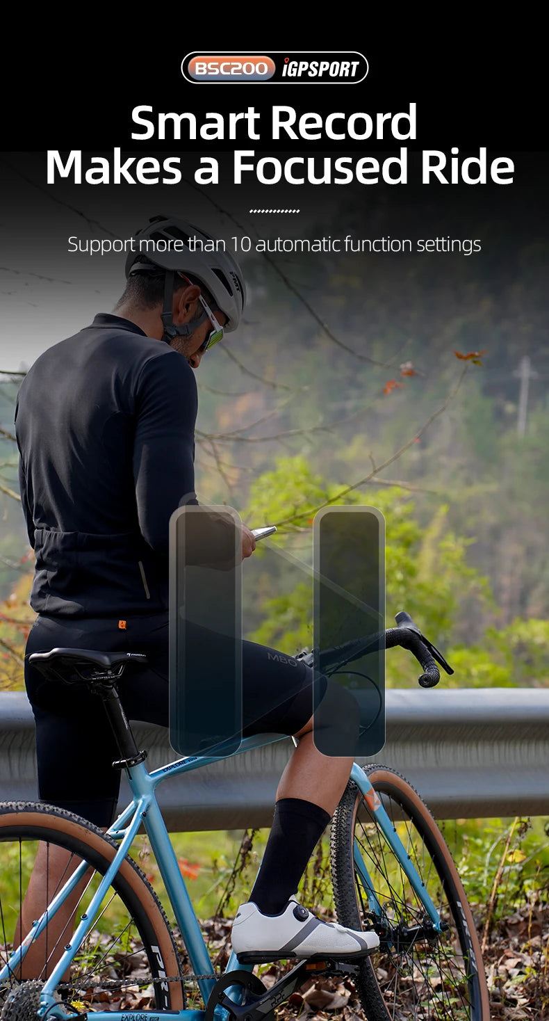 Compteur GPS pour vélo IGPSPORT BSC200 - Compteur de vitesse sans fil pour vélo avec ANT+ et Bluetooth