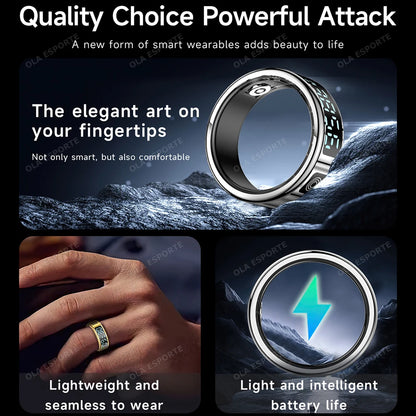 Smart Fitness Ring - Sleep & Heart Rate Monitor with Touch Screen Display
