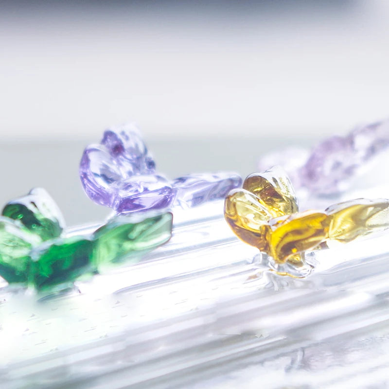 Pailles en verre réutilisables et écologiques - Forme papillon | Pailles durables pour smoothies et cocktails