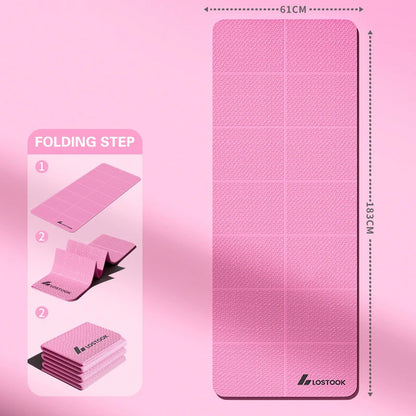 Tapis de yoga pliable et écologique - Tapis de fitness de voyage en TPE | Double face antidérapante pour le Pilates et les exercices au sol