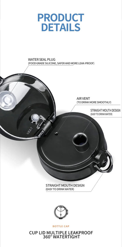 Auslaufsichere, BPA-freie Trinkflasche – Umweltfreundliche Sportflasche | 350 ml, 500 ml &amp; 1000 ml für Erwachsene &amp; Kinder