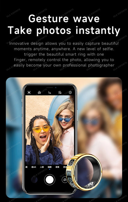 Smart Fitness Ring - Sleep & Heart Rate Monitor with Touch Screen Display