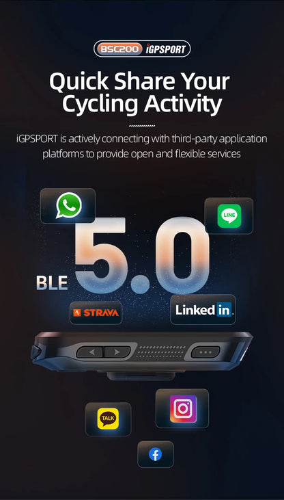 Compteur GPS pour vélo IGPSPORT BSC200 - Compteur de vitesse sans fil pour vélo avec ANT+ et Bluetooth