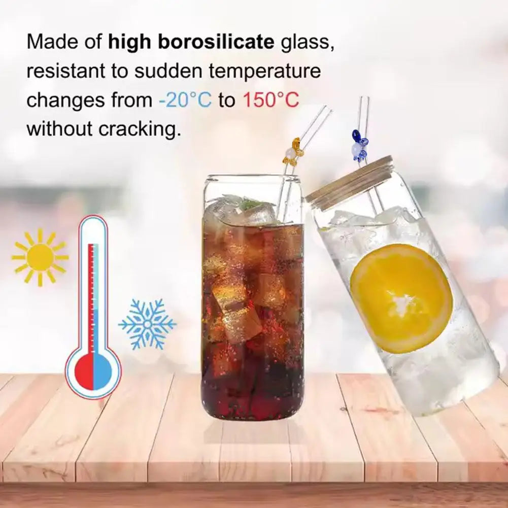 Wiederverwendbare Glasstrohhalme – Umweltfreundliche Trinkhalme | Vielseitig einsetzbar für Smoothies, Cocktails, Kaffee &amp; Bier