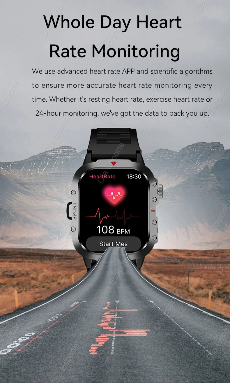 New GPS Sport Smart Watch Waterproof  BT Call MilitaryGrade Outdoor SmartWatch IP67 for Men Women Fashion Business SmartBracelet