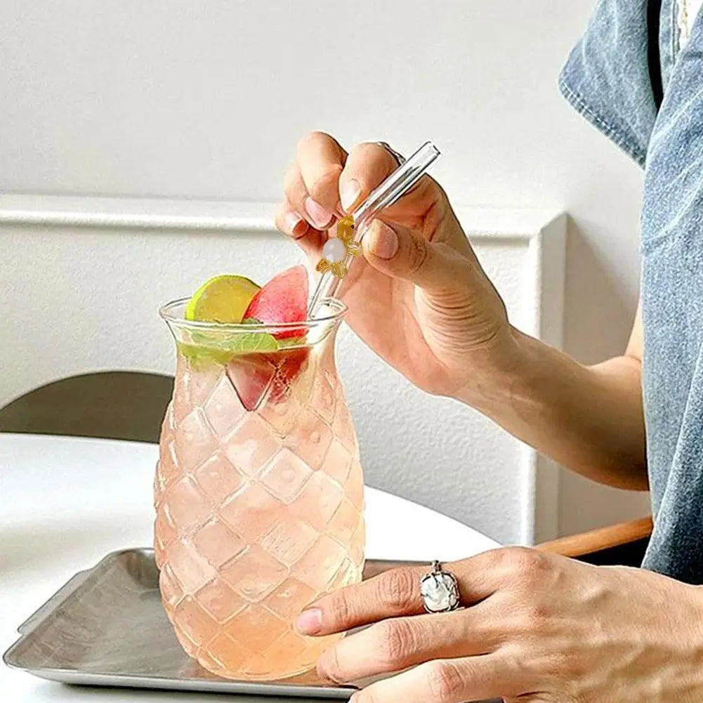 Wiederverwendbare Glasstrohhalme – Umweltfreundliche Trinkhalme | Vielseitig einsetzbar für Smoothies, Cocktails, Kaffee &amp; Bier