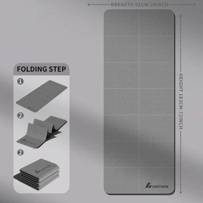 Tapis de yoga pliable et écologique - Tapis de fitness de voyage en TPE | Double face antidérapante pour le Pilates et les exercices au sol