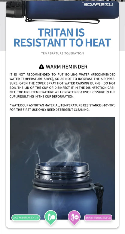 Auslaufsichere, BPA-freie Trinkflasche – Umweltfreundliche Sportflasche | 350 ml, 500 ml &amp; 1000 ml für Erwachsene &amp; Kinder