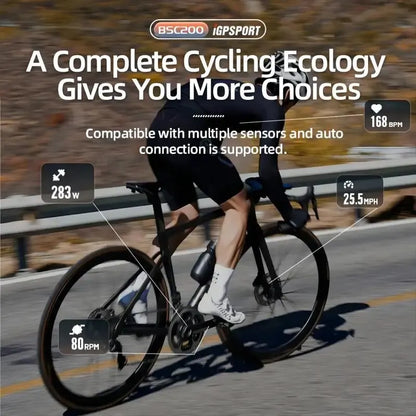 Compteur GPS pour vélo IGPSPORT BSC200 - Compteur de vitesse sans fil pour vélo avec ANT+ et Bluetooth