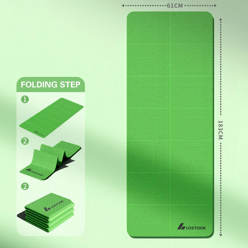 Tapis de yoga pliable et écologique - Tapis de fitness de voyage en TPE | Double face antidérapante pour le Pilates et les exercices au sol