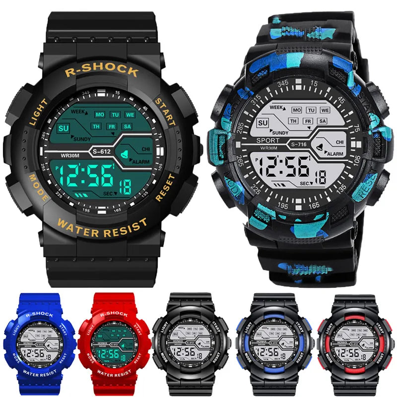 Military Digital Sports Watch - Waterproof LED Tactical Watch for Men