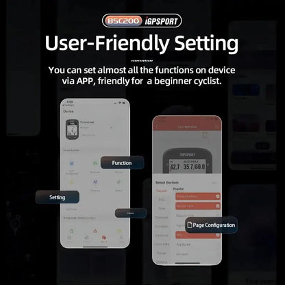 Compteur GPS pour vélo IGPSPORT BSC200 - Compteur de vitesse sans fil pour vélo avec ANT+ et Bluetooth