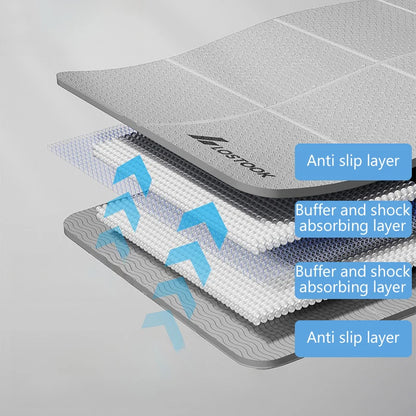 Tapis de yoga pliable et écologique - Tapis de fitness de voyage en TPE | Double face antidérapante pour le Pilates et les exercices au sol