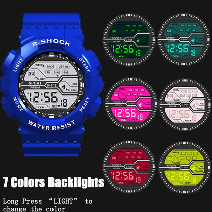 Military Digital Sports Watch - Waterproof LED Tactical Watch for Men