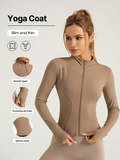 Veste de yoga performante pour femme - Vêtements de sport à fermeture éclair intégrale