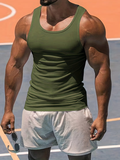 Muskelbetontes Tanktop für Herren – Schnelltrocknendes Bodybuilding-Fitnessshirt