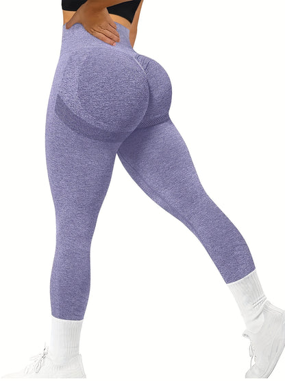 Leggings taille haute sans coutures pour femmes - Pantalon de yoga et de sport gainant pour le ventre