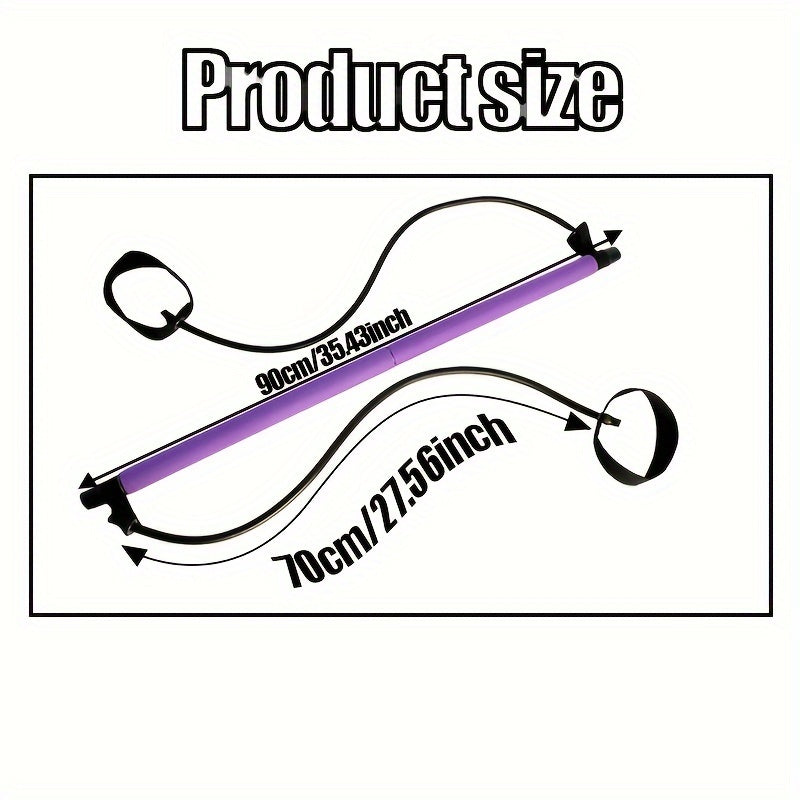 Pilates-Stange mit Widerstandsbändern – Tragbares Heimfitnessgerät