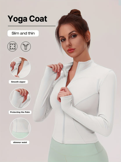 Veste de yoga performante pour femme - Vêtements de sport à fermeture éclair intégrale