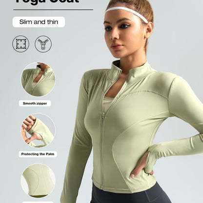 Veste de yoga performante pour femme - Vêtements de sport à fermeture éclair intégrale