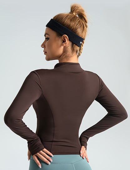 Veste de yoga performante pour femme - Vêtements de sport à fermeture éclair intégrale