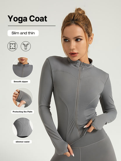 Veste de yoga performante pour femme - Vêtements de sport à fermeture éclair intégrale
