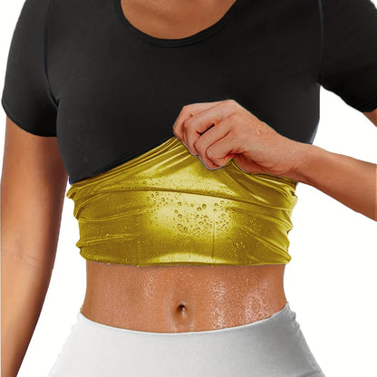 T-shirt sauna pour femme - Haut de sport sculptant et respirant