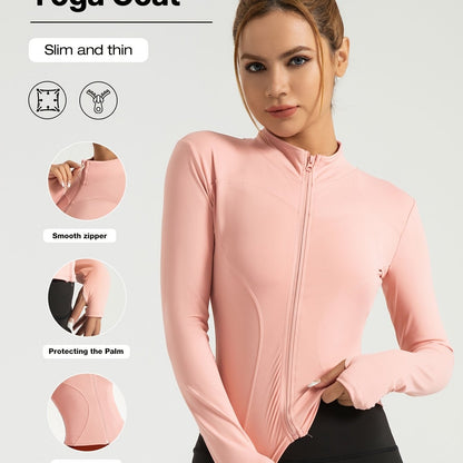 Veste de yoga performante pour femme - Vêtements de sport à fermeture éclair intégrale