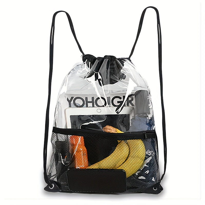 Sac à dos imperméable à cordon - Sac de sport transparent en PVC pour les voyages et le sport