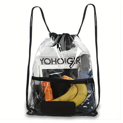 Sac à dos imperméable à cordon - Sac de sport transparent en PVC pour les voyages et le sport