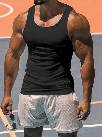 Muskelbetontes Tanktop für Herren – Schnelltrocknendes Bodybuilding-Fitnessshirt