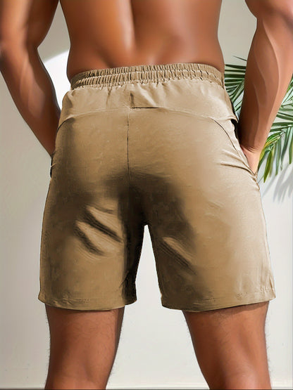 Short de sport performant pour homme - Short de gym stretch à séchage rapide avec poches zippées
