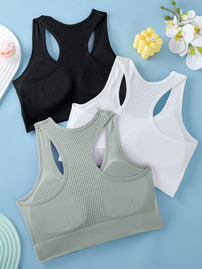 Lot de 3 soutiens-gorge de sport pour femmes - Débardeurs de yoga et de fitness respirants