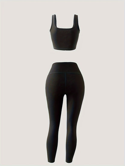 Ensemble de yoga 3 pièces pour femme : legging taille haute, soutien-gorge de sport et débardeur