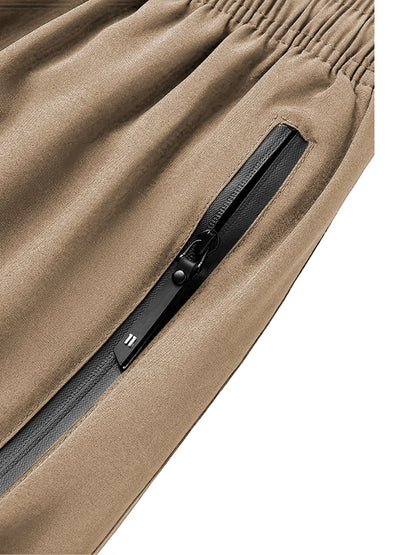 Men's Camo Athletic Shorts - Quick-Dry with Zippered Pockets