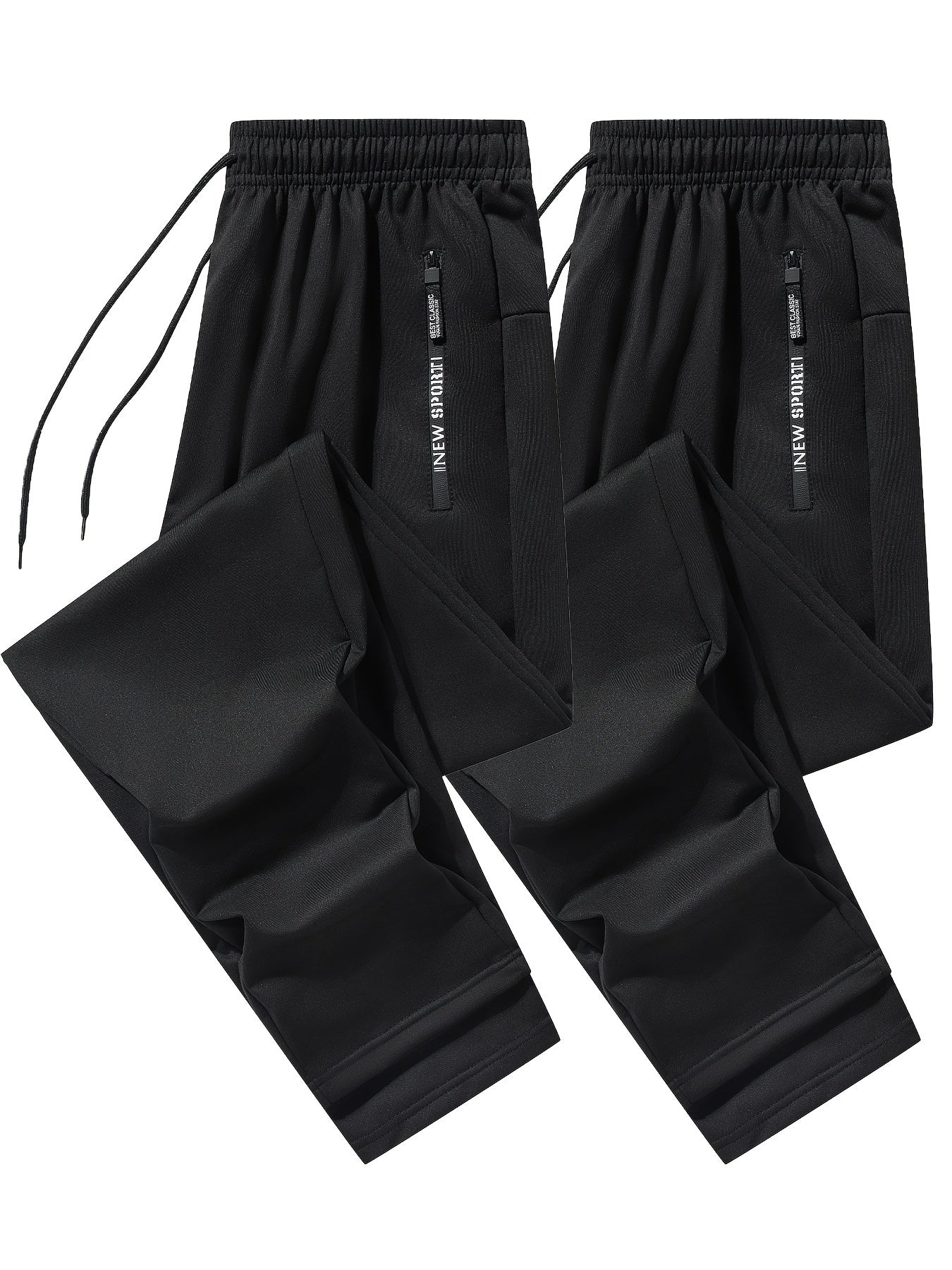 Pantalon de jogging de sport pour homme - Lot de 2 pantalons de survêtement avec poches zippées