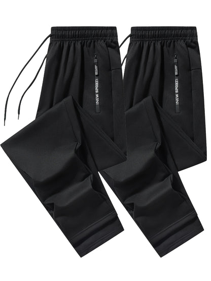 Pantalon de jogging de sport pour homme - Lot de 2 pantalons de survêtement avec poches zippées