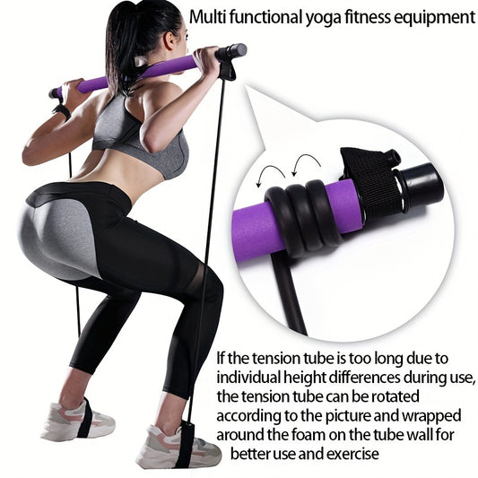 Barre de Pilates avec bandes de résistance - Équipement de gym portable pour la maison