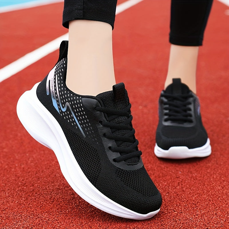 Women's Breathable Knit Sneakers - Lightweight Casual Sport Shoes