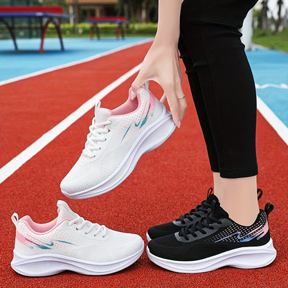 Women's Breathable Knit Sneakers - Lightweight Casual Sport Shoes