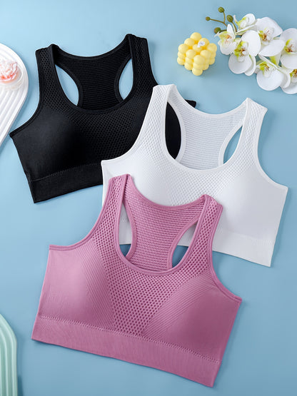 Lot de 3 soutiens-gorge de sport pour femmes - Débardeurs de yoga et de fitness respirants