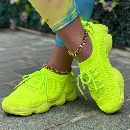 Baskets compensées en mesh pour femmes - Chaussures de sport légères et respirantes