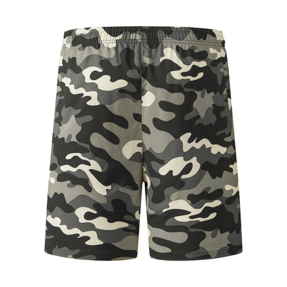 Men's Camo Athletic Shorts - Quick-Dry with Zippered Pockets