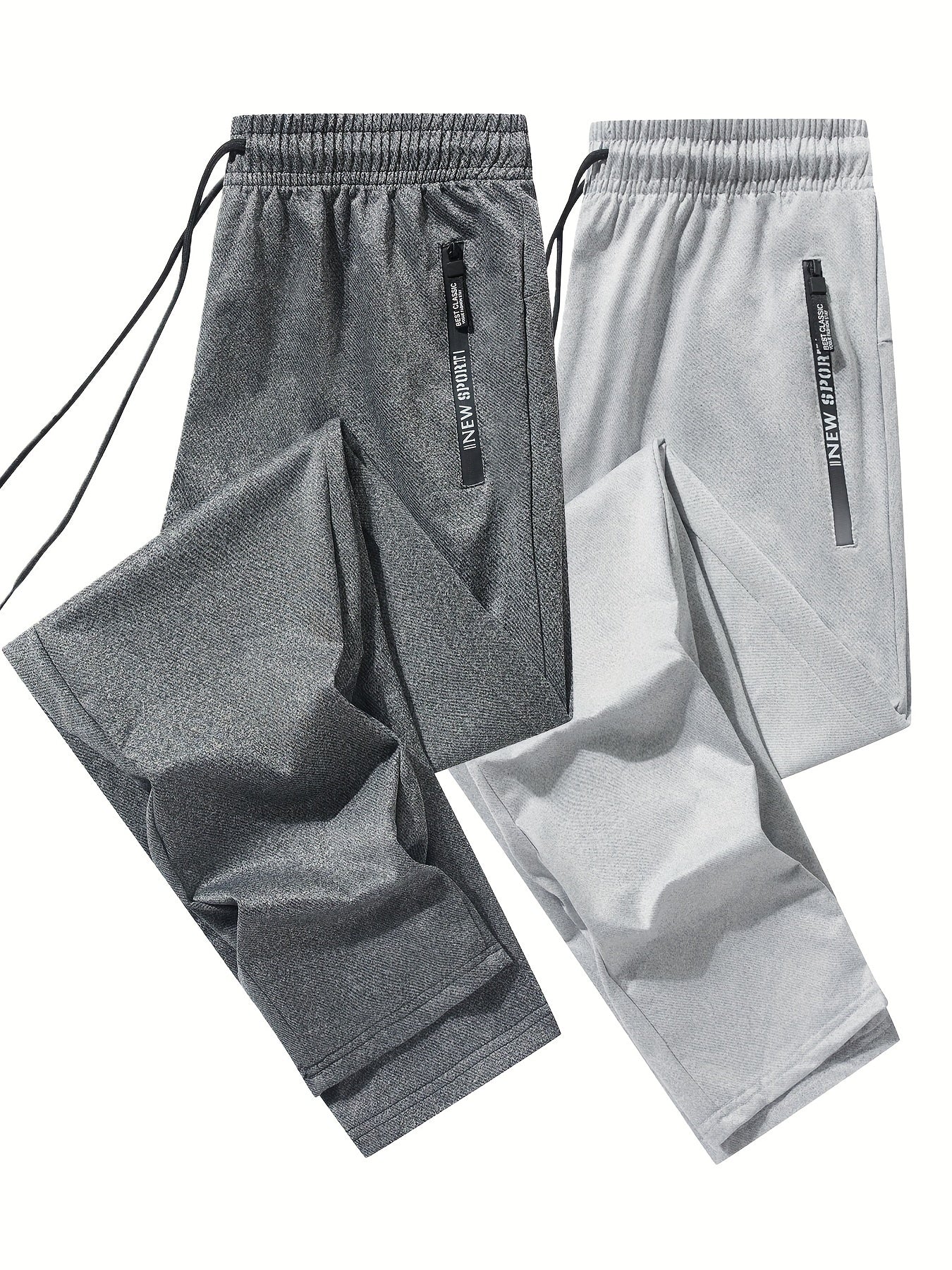 Pantalon de jogging de sport pour homme - Lot de 2 pantalons de survêtement avec poches zippées