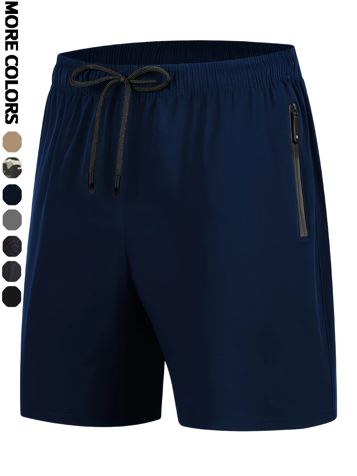 Men's Camo Athletic Shorts - Quick-Dry with Zippered Pockets