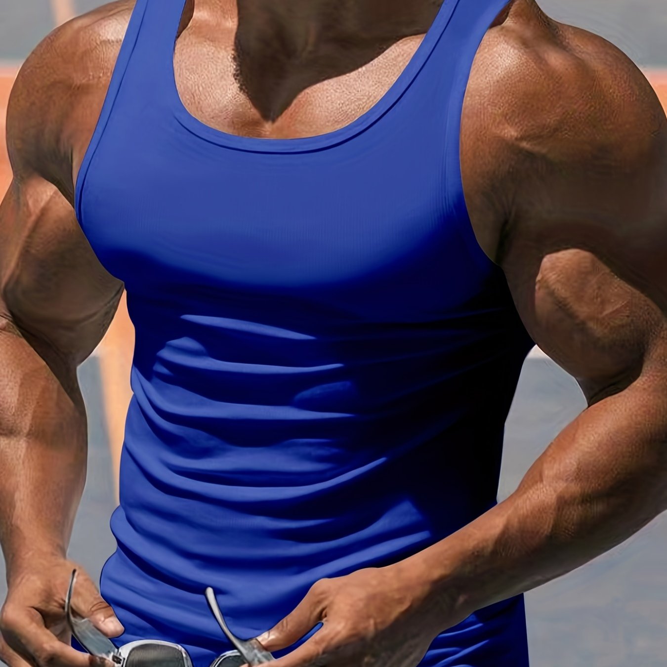 Muskelbetontes Tanktop für Herren – Schnelltrocknendes Bodybuilding-Fitnessshirt