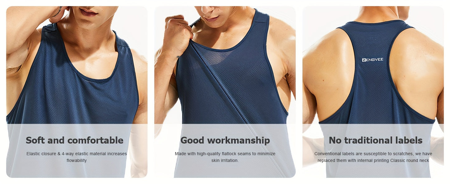 5er-Pack Sport-Tanktops für Herren – Schnelltrocknende, ärmellose Fitness-Shirts