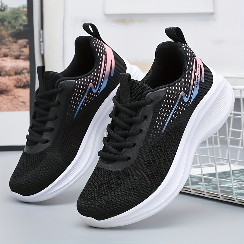 Women's Breathable Knit Sneakers - Lightweight Casual Sport Shoes