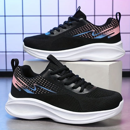 Women's Breathable Knit Sneakers - Lightweight Casual Sport Shoes